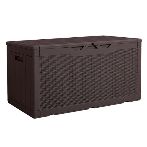 Rakuten - Alebert物置収納庫屋外防水耐候380L大容量幅123*奥行57*高さ62cmベランダ収納大型物置倉庫ベランダストッカー屋外収納ガーデン収納ベンチコンテナガーデン/庭/ベランダ収納大容量おしゃれ(…