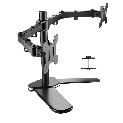 【対応モニター】液晶モニターを2画面設置できるディスプレイアームです。耐荷重:10kg(一台)▶対応モニターサイズ:13-27インチ▶VESA規格:75x75mm、100x100mm 【多角度調節】画面を上向き90°、下向き90°、回転360°に調節できます。アームは左右だけなく、前後にも軽々と動かすので、画面との距離が調整可能になります。それに、特定のニーズに合わせて横向きと縦向きを切り替えることもできます。モニターの高さが上下400mmで調整できます。 【組立・取付簡単】ベースの取り付け:取付必要なネジ類が全て揃っており、分かりやすい日本語マニュアルも付属され、初心者でも悩まずに取り付け作業ができます。商品の組立てはビデオを参照できます。 【2画面PC作業】モニタースタンドやモニター台の代わり、本デュアルモニターアームは2画面作業することを実現でき、スペースを大きく節約します。また、ケーブルクリップがあるので、ケーブルを簡単に整理&amp;保護し、見た目はスッキリとなります。