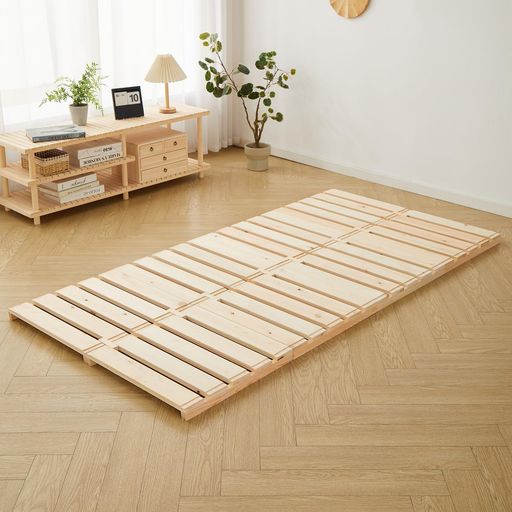 喜之木 ベット すのこベッド シングル 折り畳み パレットベッド スノコベッド ローベッド パレット ベッドフレーム 組み立て式ベッド 天然木 国産ひのき 8枚