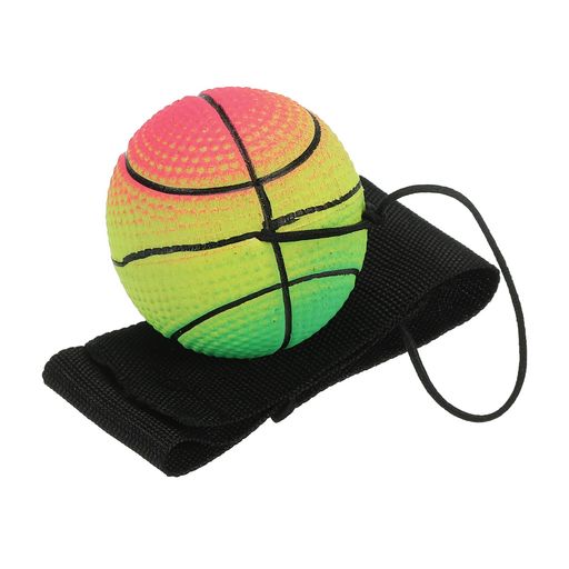 Rakuten - PATIKIL1.9”スポーツリストボールバスケットボールラバーリバウンドリストバンド運動用ストリング付きボールミックスカラー