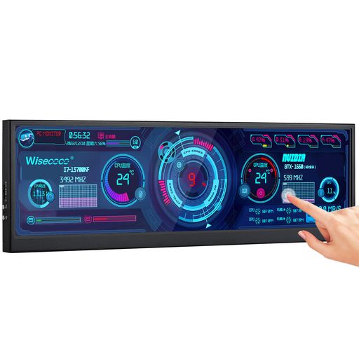 Rakuten - wisecoco12.6インチモバイルモニターNV126B5M-N41FHDIPS1920x51510点タッチパネル搭載横長モニターミニHDMI搭載LCDディスプレイPCCPURAMHDDデータ表示縦横回転スピーカー内蔵