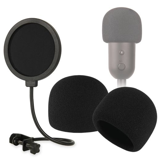 Rigych マイクポップフィルターとフォームウィンドスクリーン Razer Seiren V2 X マイク用、プロフェッショナルマイクポップスクリーン フォームマイクカバー付き スタジオ録音とストリーミ…