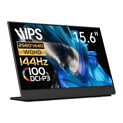 EHOMEWEI モバイルモニター 144Hz 15.6インチ 2K ゲーミングモニター ポータブルモニター 1ms 2560x1440 非光沢 DCI-P3 デジタルシネマ規格 FreeSync IPS液晶 軽量 薄型 スピーカー内蔵