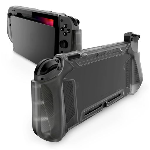 Rakuten - MumbaNintendoSwitch用ケースTPUグリップ保護カバードッキング可能アクセサリーNintendoSwitchとJoy-Conコントローラー対応[Bladeシリーズ](透明黒NintendoSwitch)