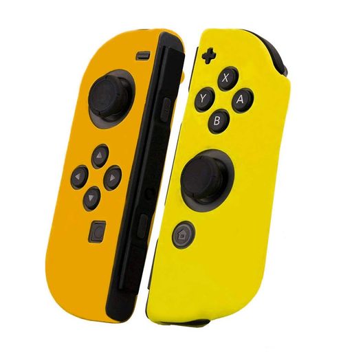 Rakuten - RDFJSwitchJoy-Con用シリコンケース(L)/(R)カバースイッチコントローラ用保護ケースキズ防止滑り止め(左焦げ茶色+右黄色)