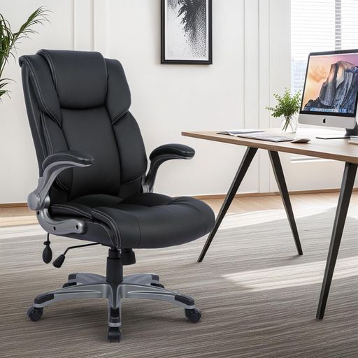 樂天商城 - CHAIRKER オフィスチェア、ゲーミングチェア、頑丈な PU ハイバックデスクチェア、人間工学に基づいたチェア、ビジネスチェア、110° 傾斜、高さ調節可能、360°