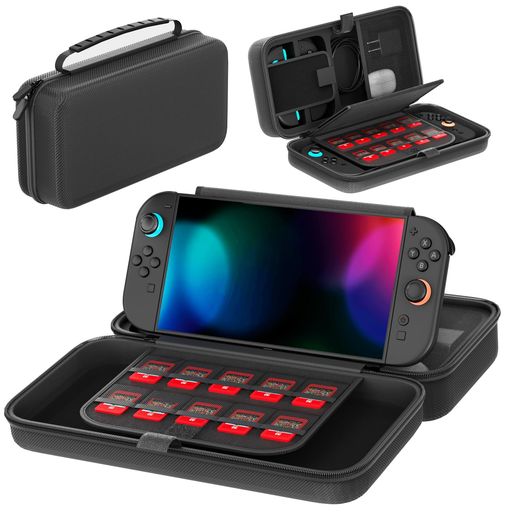 Rakuten - Switch2ケース収納持ち運びバッグスイッチ収納ポーチSW本体/Joy-Con/電源アダプタ/20枚ゲームカード/ケーブル/イヤホンなど収納可能大容量防水防塵防汚耐衝撃全面保護スイッチ用キャリーケ…