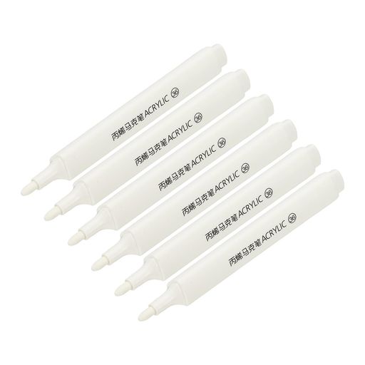 Rakuten - PATIKILアクリル絵具マーカーペン6本太字耐水性水性ロックペイントウッドDIYクラフトガラスセラミックキャンバス用ホワイト