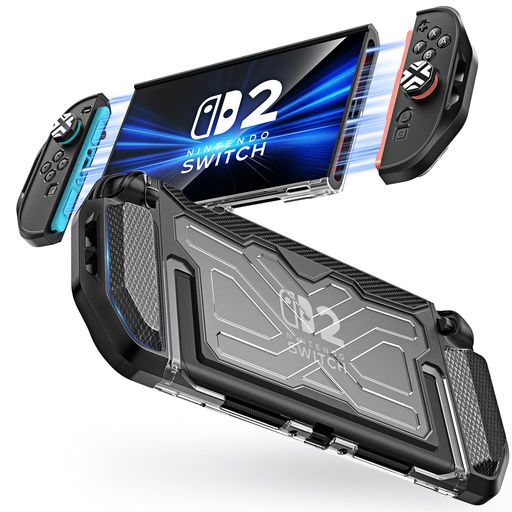 Rakuten - WTAIYUNNintendoSwitch2対応保護カバードック対応Joy-Con用着脱式マット分体式設計スタンド使用対応衝撃吸収&傷防止人間工学デザインシリコングリップ+PC製ハードスティックカバー付きSwitch2用