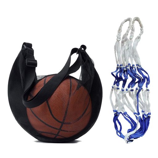 Rakuten - 2点セットメッシュボールバッグボールネットサッカー・バスケ・テニス・野球入れボール収納袋肩掛け斜めがけ手提げスポーツバッグ学生学校部活練習トレーニング用カバン軽量通気性…