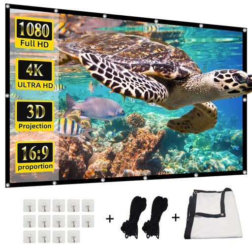 Rakuten - HUANYINGBJBプロジェクタースクリーン4K16:9HDリアフロントプロジェクタースクリーン折りたたみ式プロジェクションスクリーン両面ポータブル屋外屋内プロジェクタースクリーン映画ホーム…