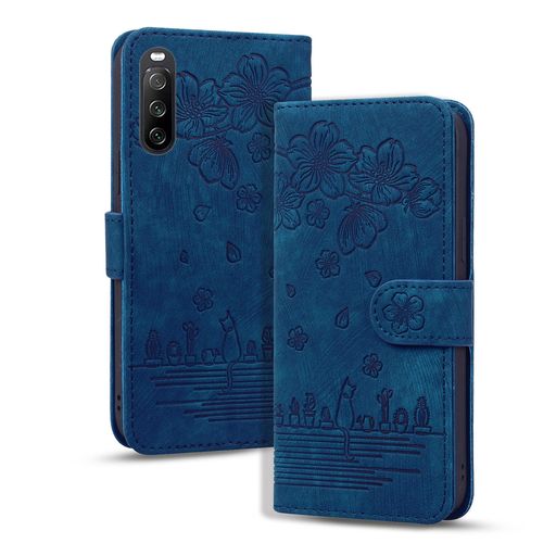 Rakuten - TorskeXperia10llケース手帳型さくら柄エクスペリア10IIケースXperia10II手帳型ケース油絵デザインヴィンテージカラー快適な質感財布型SO-41ASOV43カバーXperia10II