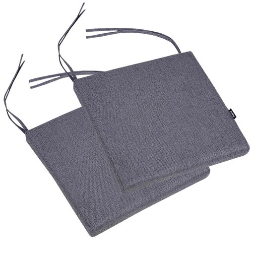 シートクッション 2枚セット 40x40cm グレー 厚5cm 高反発 四角 ひも付き 無地 座布団 椅子用 椅子クッション 洗える チェアパッド 極厚 フロアクッション 滑り止め 角型 四角 北欧 シンプル …