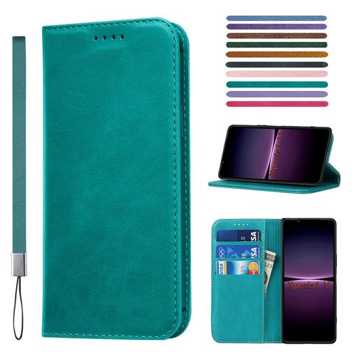 Rakuten - Xperia10VIケース手帳型高質PUレザーXperia10VIカバーSO-52EケースSOG14耐衝撃内蔵マグネット開閉式エクスペリア10VIケースベルトなしスマホケースおしゃれカードポケットスタンド機能