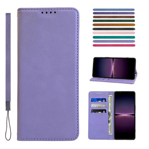 Rakuten - Xperia10VIケース手帳型高質PUレザーXperia10VIカバーSO-52EケースSOG14耐衝撃内蔵マグネット開閉式エクスペリア10VIケースベルトなしスマホケースおしゃれカードポケットスタンド機能