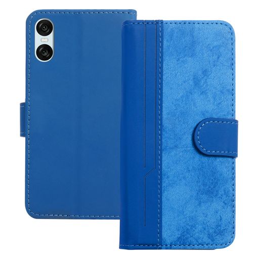 乐天商城 - TEDTIKJTSonyXperia10VIケース手帳型XQ-ES44SO-52ESOG14ケース携帯カバー全面保護高級PUレザーとデニムの組み合わせデザインxperia10vi手帳型ケースカード収納ポケット