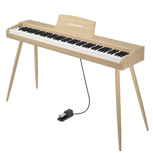 Rakuten - KIMFBAY電子ピアノ88鍵盤木製電子ピアノ88鍵DigitalPiano初心者MIDI対応ペダル付きスタンドアダプター付日本語説明書