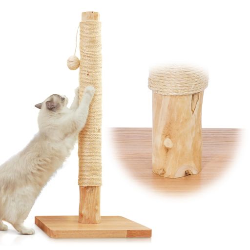 Rakuten - KONELCARE猫爪とぎポール89cm|天然木製・麻縄|大型猫対応|安定感の木製ベース|おしゃれなインテリアにも