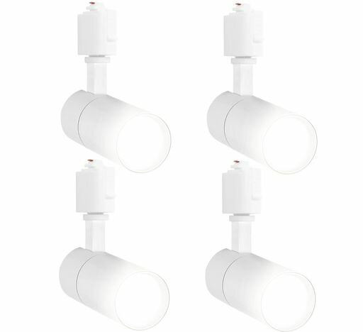 ライティングレール用スポットライト昼白色100W相当大光量1000LM消費電力10W照射角度調節可能一般家庭照明/演出照明/商業施設/店舗・商品展示用(ホワイト4個セット)