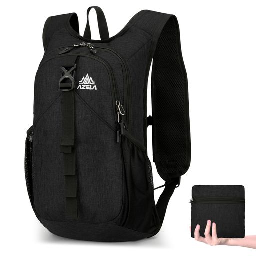 Rakuten - [TRIWONDER]折りたたみリュックアタックザック登山軽量ポケッタブルりゅくサックパッカブルエコバッグ小さい携帯リュックアウトドアバック旅行(02ブラック)