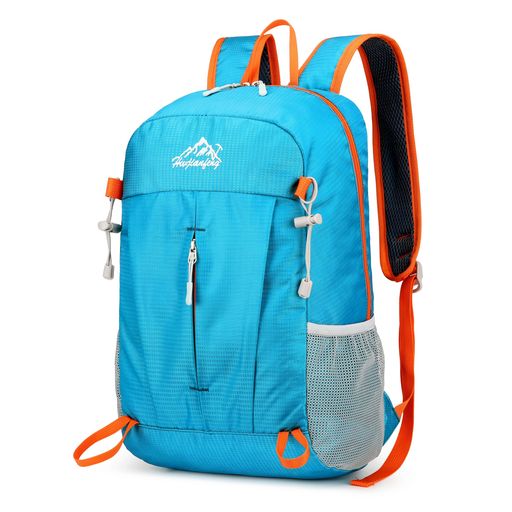 Rakuten - [Kayiyasu]折りたたみリュック超軽量ハイキングバックパック登山用リュックザック耐久性防水性アウトドアキャンプウォーキングジョギングスポーツバッグ収納袋付き男女兼用(15Lブルー)