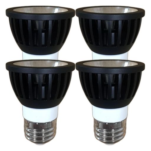 Rakuten - VIMLITEledスポットライトe26狭角調光器対応COB7W高演色性Ra82ダクトレール用LEDスポットライトダイクロハロゲンランプ60W~75W相当密閉器具対応4個セット(電球色(2700K)本体黒E26(狭角15度))