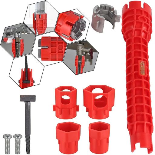 乐天商城 - TWWJynquer14-in-1洗面台レンチ蛇口・シンクレンチ取付工具シンク蛇口レンチ多機能配管修理排水取り外しナットトイレボウル浴室