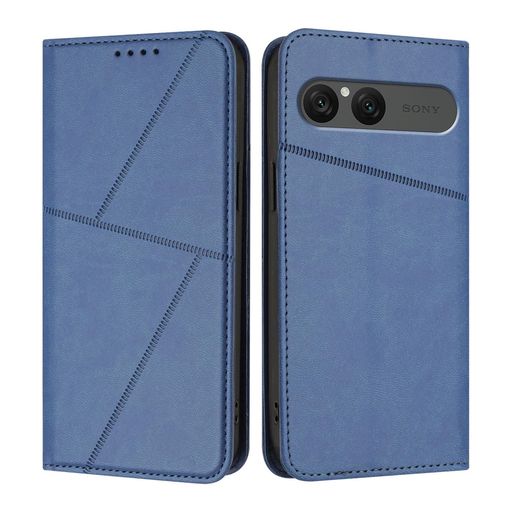 Rakuten - Xperia10VIIケース手帳型財布型高級レザーカードポケット付きKitzomiエクスペリア10VII用携帯カバーカード収納耐衝撃so-52fスマホケース360度保護マグネット式スタンド機能[青色]