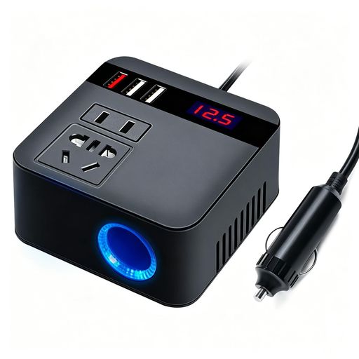 コンパクト小型設計、12V/24V 車両両方に対応するカーインバーター:本インバーターは DC12V/24V 車載電源を AC110V に変換する車載インバーターです。スリムなコンパクトボディで車内のスペースを占有せず、持ち運びも簡単。インバーター 12v の乗用車はもちろん、インバーター 24v の大型車まで幅広い車種で活用できます。 DC 直流を AC 交流に変換、1 台で多様な電源ニーズに対応:定格出力 120W の車載インバーターは車の直流電源を家庭用 AC110V 交流へスムーズに変換。インバーター 12v・インバーター 24v 両対応、車 コンセントと高速 USB、シガーソケットを一つに集約。非常用電源から日常ドライブ、アウトドアまで幅広いシーンで万能に使えます。 災害停電・キャンプ・車中泊など多シーンで活躍:台風や地震による突発的な停電、キャンプ・車中泊・屋外作業といった家庭電源のない場所に最適なカーインバーター。車のバッテリーから AC110V の車 コンセント電源を用意でき、電源不足の問題を解消。QC3.0 搭載 USB ポートでスマホやタブレットも高速充電可能です。
