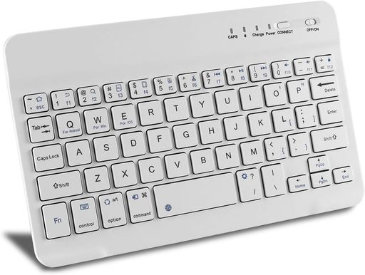 ミニワイヤレスBluetoothキーボード 7-8インチ 英語配列 USB充電式 59キー 無線 超薄型 軽量 超小型 静音 携帯便利 スマホ タブレット iPhone iOS/Android/iPad Mini/Mini 2/3/4/5/6に対応
