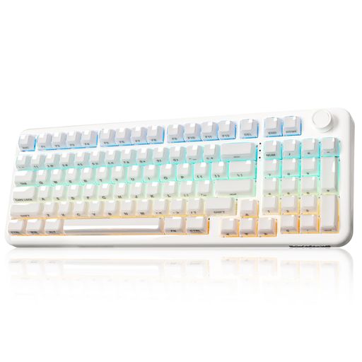 YUNZII X98 QMK/VIA対応 ワイヤレス メカニカルゲーミングキーボード ジェリーキーキャップ 3モード接続 BT5.0/2.4GHz/USB-C ホットスワップ可能 潤滑済みスイッチ ガスケット構造 RGBバックライト …