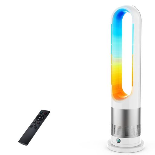 LRIO 扇風機 ヒーター【羽なし&オールシーズン対応】タワーファン セラミックヒー...