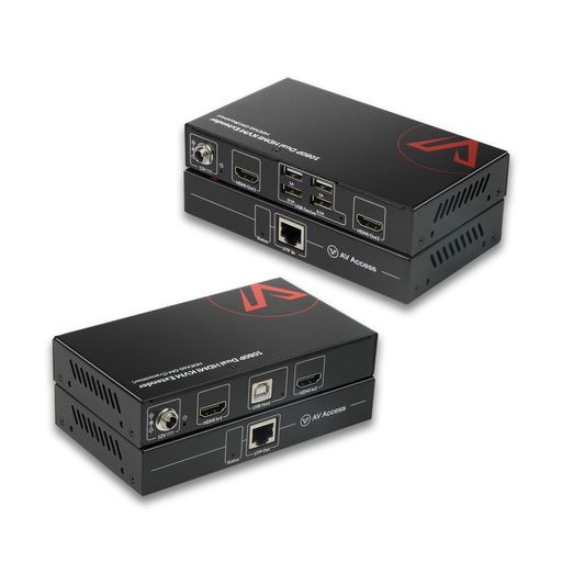 HDMI USB KVMエクステンダー デュアルモニター対応 Cat5e/6/6a/7ケーブル経由 60m延長 プラグアンドプレイ