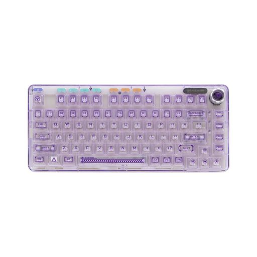 OUSEITECH X Aula F81 ゲーミングキーボード メカニカル 透明キーボード 透明キーキャップ 81キ ーワイヤレス ホットスワップ対応 RGBバックライト BT4.0、BT5.0/2.4G/USB-C ガスケット搭載