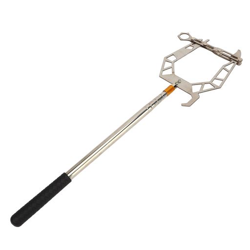 係留ロ​​ープ糸通し器ステンレス鋼ドックフックワイヤーガイダー U 型ロープパーキングツール船用 (伸縮ロッド付き)
