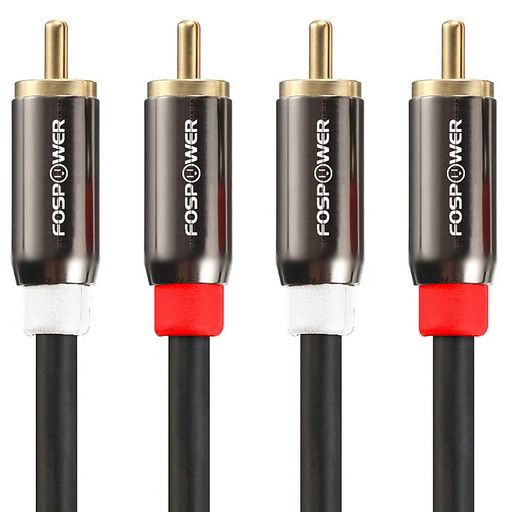 FosPower 2RCA to 2RCA 赤白 オスオス ステレオ オーディオケーブル, 0.9m