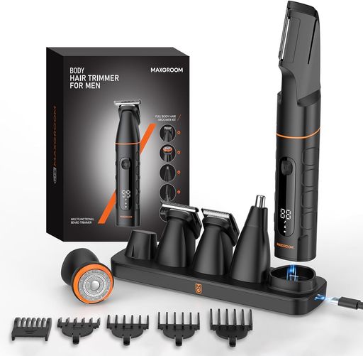 🏆【多部位対応メンズボディシェーバー】MAXGROOMボディシェーバーは、胸・腕・脚・背中はもちろん、デリケートゾーン(VIO)のムダ毛処理にも使える5in1ボディシェーバーです。各部位に合わせて持ち方を変えられる「I型」デザインとなっていて、ムダ毛処理をしにくい部位もきれいに整えてくれます。 ⚡【自動研磨機能&amp;ヒゲ密度感知システム】自動研磨システムを搭載しており、使用するたびに内刃が外刃で研磨されるため、長期間使っても切れ味が低下しにくく、毛引っかかりや痛みを防ぎます。電気シェーバーは毎分6800回転の高出力モーターを搭載、ヒゲ密度感知システムと相まって、剃りにくい部分の剃り精度が 35%アップ。細く柔らかいヒゲ、濃いヒゲ、敏感肌の方でもスピーディに処理でき、肌へのフィット感も 30%アップします。 🔪【R型安全先設計・U型トリマー】この体毛シェーバーは、R型安全刃先設計により、デリケートな肌をしっかりと守ります。刃先が鈍角に設計されているため、肌に直接触れるリスクを最小限に抑え、安心して使用できます。