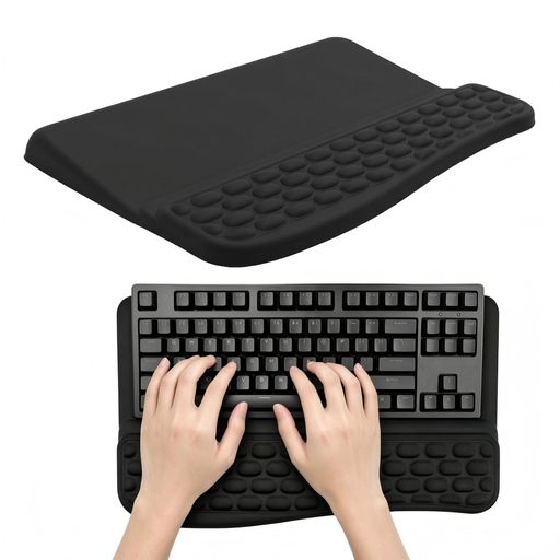 【手首の痛みにさようなら】長時間のオフィスワークやゲームユーザーのために設計された2-in-1 キーボードスタンド&amp;リストレスト。手首の曲線に沿ってフィットし、悪いタイピング姿勢を効果的に矯正。手首や関節の疲れや痛みを和らげ、長期間使用しても疲れにくく、手の健康を守ります。従来のキーボードトレイに代わる快適な選択肢です。 【2 段階角度調整可能!ほとんどのキーボードに対応】2 段階の角度調整に対応し、高さのあるメカニカルキーボードから薄型・メンブレンキーボードまで対応可能。68 キー・87 キー・104 キーなどの主流キーボードに対応し、お使いの機器に合わせて使いやすく調整できます。まさに理想的なキーボード台として活躍します。 【高品質メモリーフォーム採用!柔らかく通気性に優れる】高密度メモリーフォームを使用し、柔らかく弾力性に優れています。押してもすぐに元に戻り、長期使用でも型崩れしにくいです。ハニカム構造で通気性を高め、蒸れを防ぎ、肌に優しく四季を通じて快適に使えます。キーボードリストレストとして最適な素材を採用しています。