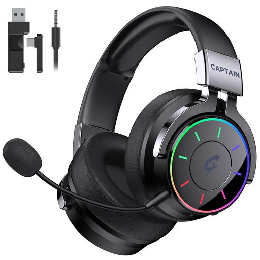 ゲーミングヘッドセット ワイヤレス PS5 へッドセット ゲーミングヘッドホン Bluetooth 5.4/2.4GHz/有線対応|低遅延&7.1chサラウンド|RGBライト付き マイク着脱式|60時間連続使用|Switch/PS4/PS5/PC対応
