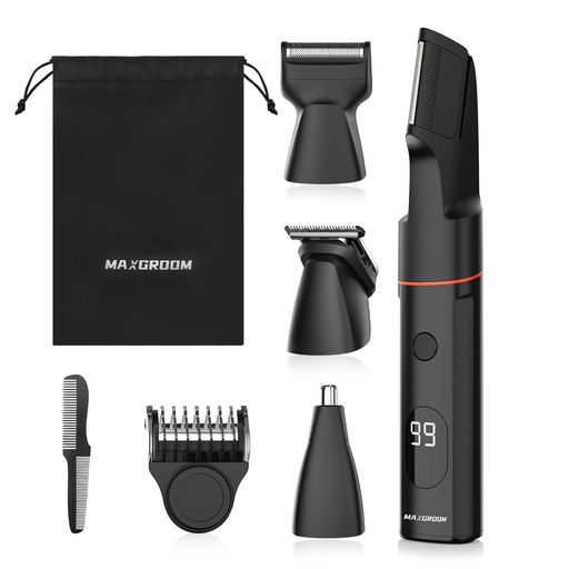 MAXGROOM ボディシェーバー メンズ 4in1 ボディ トリマー 電動シェーバー 電気 体毛シェーバー バリカン VIO ひげそり IPX6防水 乾湿両用 Type-C充電式 LEDディスプレイ すね毛 脇毛 全身対応 小型 …