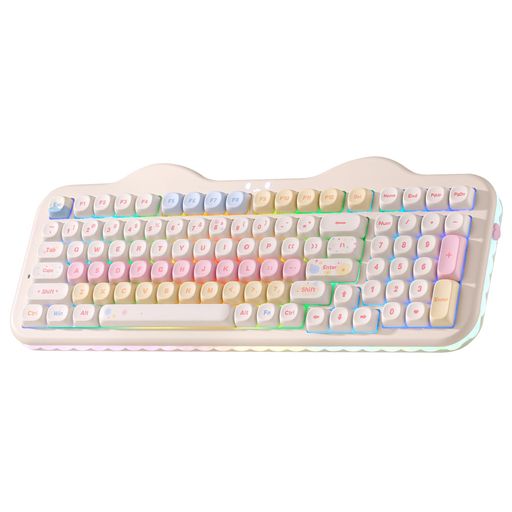 YUNZII C98 ワイヤレスメカニカルキーボードテンキー付き 99キー BT5.0/2.4GHz/USB-C ホットスワップ ガスケットマウント キーボード PBT MOAキーキャップ カスタムRGBバックライト搭載 可愛いケー…