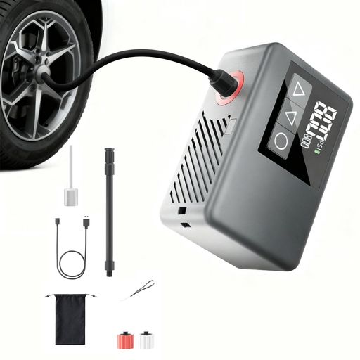 【高精度のLCDデジタル表示&amp;1000mAh大容量電池】高精度のLCDデジタル表示を搭載しており、現在の圧力をリアルタイムで正確に確認できます。ディスプレイは視認性が高く、昼夜を問わず見やすい設計になっており、夜間でも安心して使用できます。電動空気入れは1000mAhの大容量バッテリーを内蔵しており,さらに、途中でバッテリー切れを心配することなく、車のシガーソケットを使って持続的な使用を可能にします。 【USB-C急速充電&amp;多用途ノズルセット付属】:1000mAhリチウムバッテリーを2基内蔵し、1回の充電で複数回の空気入れが可能。たった15分の充電でもロードバイクのタイヤ1本をフルで充填可能です。多用途ノズルセット付属,仏式・米式バルブに対応する専用アダプターに加え、スポーツボール用のニードル、延長ホースも付属。ロードバイク・マウンテンバイク・通勤用自転車はもちろん、バスケットボールやサッカーボールにも対応。 【自動点検・停止&amp;最大圧力値120PSI】電動空気入れ最大圧力1520PSI。用途に応じて、必要な空気圧値を自由に設定または調整できます。製品を使用対象に接続すると、自動的に空気圧の値をチェックします。