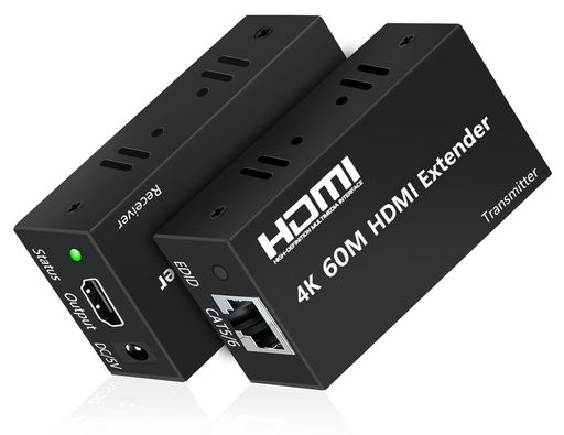 60M HDMI エクステンダー:LANケーブル Cat5/Cat6 一本で、この4K HDMIエクステンダーは、HDMI信号を最大60メートルまで延長可能。配線の長さに縛られることなく、自由な設置が可能です。長距離伝送でも、映像の途切れやノイズの心配は不要です。送信機・受信機それぞれに専用のACアダプターが付属。安定した電力供給により、信号の減衰を防ぎ、クリアで信頼性の高い映像伝送を実現します。大切なプレゼンテーションや映画鑑賞中に、映像が途切れるストレスから解放され、快適な環境をお届けします。 4K HDMI 有線LAN 延長器: 該当HDMI エクステンダーは、4K@30Hzまでの高画質を、60M先のディスプレイへ、劣化させることなく伝送します。リビングと寝室、オフィス内の会議室、店舗のデジタルサイネージなど、これまで諦めていた場所でも、息をのむほど美しい映像体験を実現。映画、ゲーム、プレゼンテーション...あらゆるコンテンツの魅力を最大限に引き出します。 簡単接続とEDIDコピー機能で、あらゆる環境に最適:エクステンダー HDMIは LAN ケーブルを繋ぐだけの簡単操作で使用可能です。