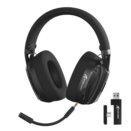 ATTACK SHARK L60 ワイヤレスゲーミングヘッドセット オーバーイヤーヘッドホン 【三モード接続/有線・Bluetooth・2.4GHz】 デュアルポートレシーバー 超軽量230g 超低遅延 長续航50時間 40mmドライ…