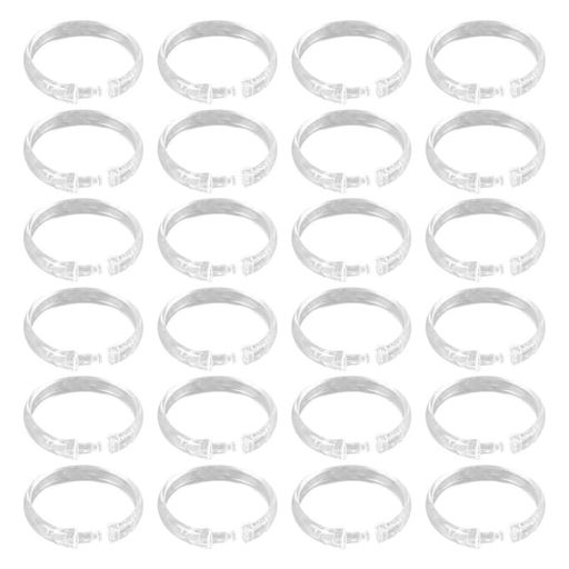 DECHOUS 24個セット シャワーカーテン フック O型 透明 プラスチック カーテンリン...