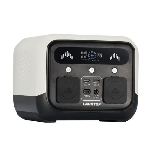 LAUNTOP ポータブル電源 P330 大容量 280.8Wh 定格出力 330W (最大800W Power-Boost機能) 小型 軽量 3.8kg 純正弦波 AC/DC/USB/PD60W出力対応 急速充電 20ms UPS機能 LEDライト付き
