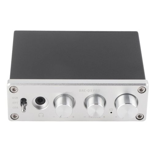 MS8412 + SA9023 + NE5532 + 97220 チップセットを採用: 最高のパフォーマンス。 DAC 高さデコーディング: デジタル サウンドを改善します。 ヘッドフォンアンプ機能付き: 3.5 mm ヘッドフォンを受け入れます。 ファイバー/同軸入力 + PC-USB: 高速。 高音と低音の調整:より快適に使用できます。
