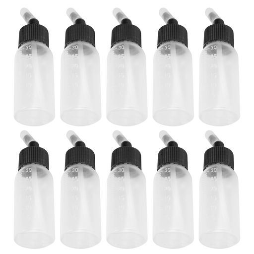 [売り手メリット] 10 本セットでお得!各容量30ml 、使いやすいサイズで、絵の具や顔料を追加するのに最適。 [使いやすさ] 透明なボトルで中身が一目でわかり、乾燥を防ぐ通気キャップ付き。 [信頼性] 金属ジョイント付きのプラスチックボトルは頑丈で耐久性があり、簡単にクリーンできる。 [多機能] 標準のダブルアクションサイフォンスプレーガンに適応、幅広い用途に対応。 [汎用性] 絵の具ボトル、顔料コンテナとして最適、アート用品として便利。