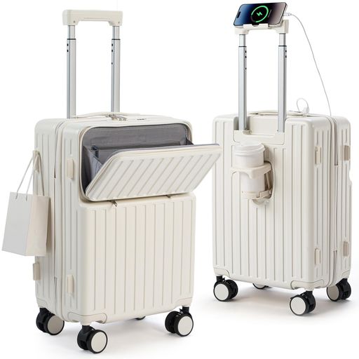 【スーツケース 機内持ち込み・サイズ】: 機内持ち込み~大型サイズあり:商品サイズ右向き二重線矢印1機内持込右向き二重線矢印Sサイズ:36*23*56cm(3.16kg)1-3泊;2Mサイズ:4-7泊右向き二重線矢印66.5*25.5*42cm(3.92kg)。ご注意:航空会社によって規定が異なるため、スーツケースが機内に持ち込めるかどうかは、航空会社にご確認ください。 ※寸法は手作業で計測しておりますので、1~3cmの誤差が生じる場合がございます。 【スーツケース 機内持ち込み・多機能 キャリーケース】1USB充電ポート付き:便利なUSB充電ポート付き、場所を選ばずいつでもどこでも移動しながら効率よく充電ができます。2折りたたみ式カップホルダー付き :便利な折りたたみ式ドリンクホルダー付き。バックカップホルダー、ミルクティーカップ、傘いつでも配置でき、旅行をより便利にすることができます。3隠しフック機能:隠しフックが搭載されており、バッグなどを掛けて、旅行中の手への負担を軽減します。 【スーツケース 機内持ち込み・丈夫かつ軽いPC素材】 表面素材は高耐衝撃性を持つPC(ポリカーボネート)を100%使用。高弾性で、変形しにくい。