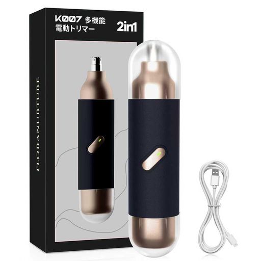 鼻毛カッター、ヒゲトリマー 【コンパクトな2 in 1デザイン】ミニサイズで持ち運びに便利な、鼻毛カッター&amp;ひげそり 電動シェーバーの2 in 1設計。通勤や旅行時にもかさばらず、ポケットやバッグにすっきり収納可能。身だしなみの強い味方です。 【高速モーター+浮動式刃】強力高速モーター搭載で、エチケットカッターは素早く確実に過長鼻毛をキャッチ。立体浮動ヒゲトリマーブレードが顔の凹凸や下顎のカーブにしっかりフィット、はな毛カッターで快適なケア。 【安心の安全設計&amp;LEDライト付き】鼻毛切りは鼻腔内壁に触れず、粘膜を傷つけずに処理。鼻毛トリマー先端のLEDライトで暗い場所でもしっかり照らし、見逃しません。安全性と使いやすさを追求。 【TYPE-C充電&amp;水洗可能】髭トリマー&amp;鼻毛カッターは環境に優しいTYPE-C充電式でどこでも充電可能。鼻毛カッターやシェーバーの刀頭は取り外し洗浄可能、いつでも衛生的。 【男性へのベストギフト提案】鼻毛カッター 充電式とシェイバーが1台に集結。スタイリッシュなデザインと実用性で鼻毛カッター好きの男性へのギフトに最適。日常・通勤・旅行にも活躍する逸品です。